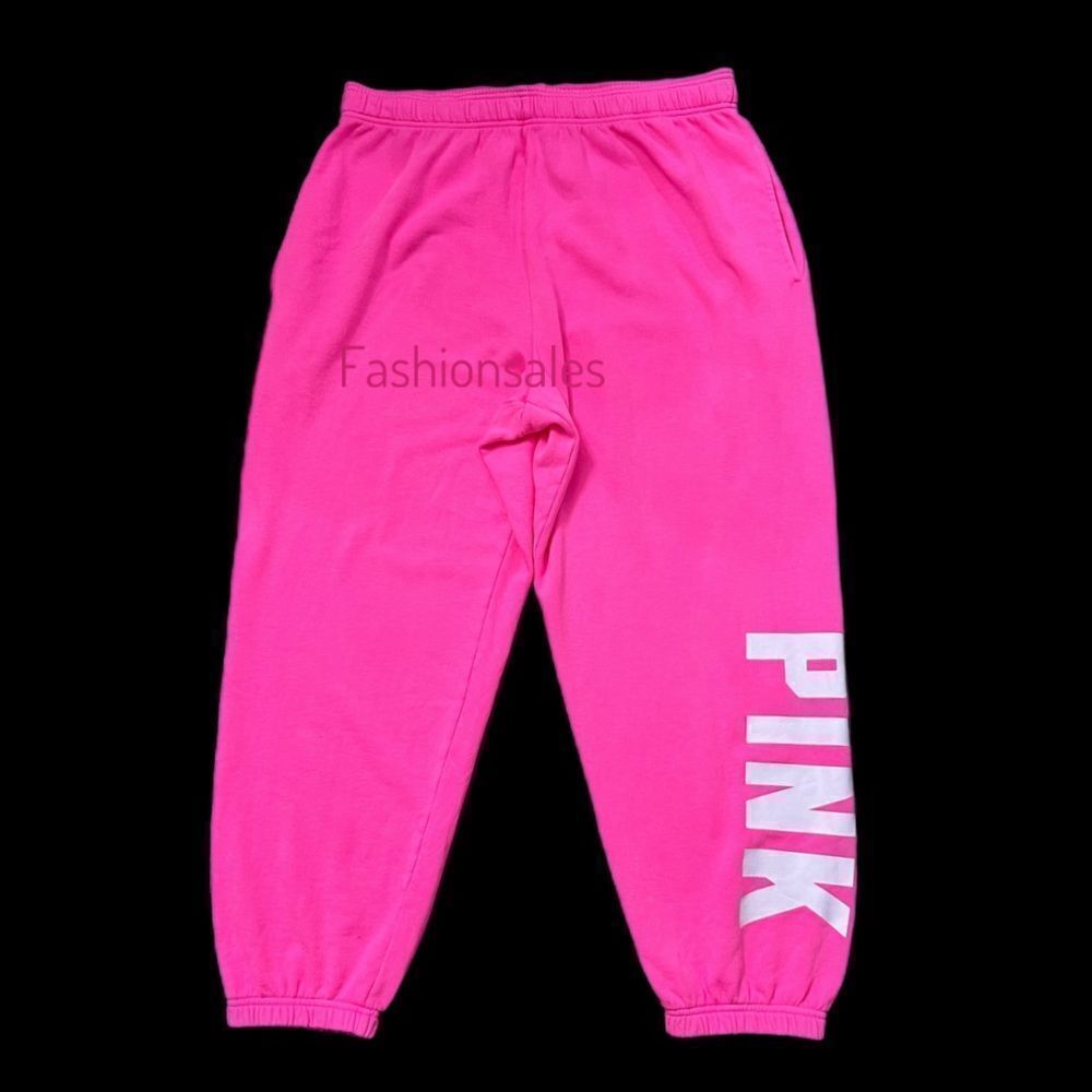 Victoria’s Secret Pink Everyday Lounge Campus Fleece Pants Pink Logo Xlarge